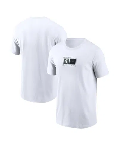 Nike Men's White Michigan State Spartans Campus Logo Swoosh T-shirt In White
