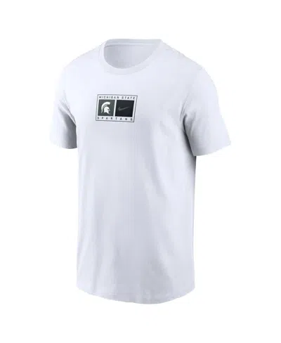 Nike Men's White Michigan State Spartans Campus Logo Swoosh T-shirt In White