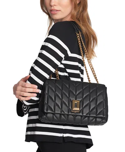 Karl Lagerfeld Lafayette Medium Leather Shoulder Bag