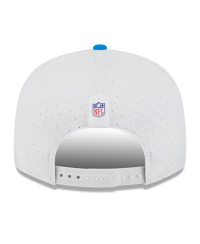 New Era Men's White/blue Detroit Lions 2025 Nfl Training Camp Split Panel 9fifty Snapback Hat