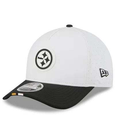 New Era Men's White/black Pittsburgh Steelers 2025 Nfl Training Camp A-frame 9forty Adjustable Hat