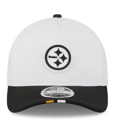 New Era Men's White/black Pittsburgh Steelers 2025 Nfl Training Camp A-frame 9forty Adjustable Hat
