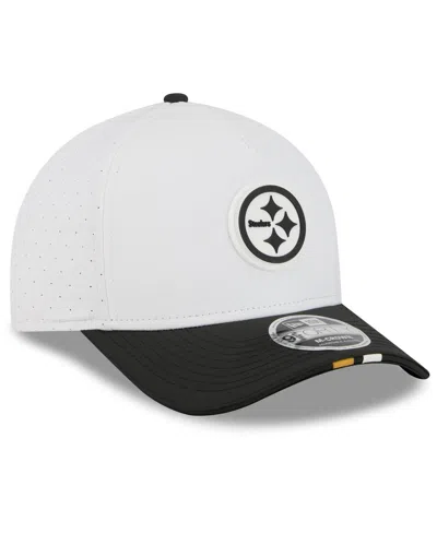 New Era Men's White/black Pittsburgh Steelers 2025 Nfl Training Camp A-frame 9forty Adjustable Hat