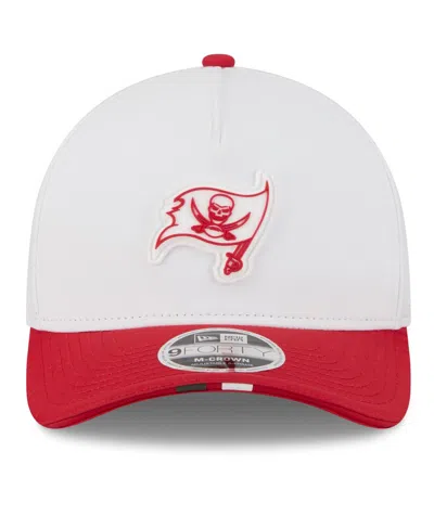 New Era Men's White/red Tampa Bay Buccaneers 2025 Nfl Training Camp A-frame 9forty Adjustable Hat
