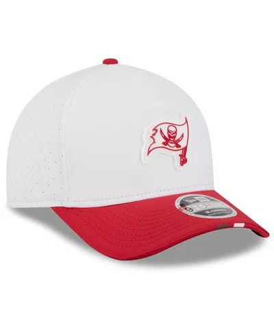 New Era Men's White/red Tampa Bay Buccaneers 2025 Nfl Training Camp A-frame 9forty Adjustable Hat