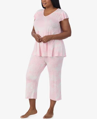 Ellen Tracy Plus Size Short Sleeve Cropped Pajama Set