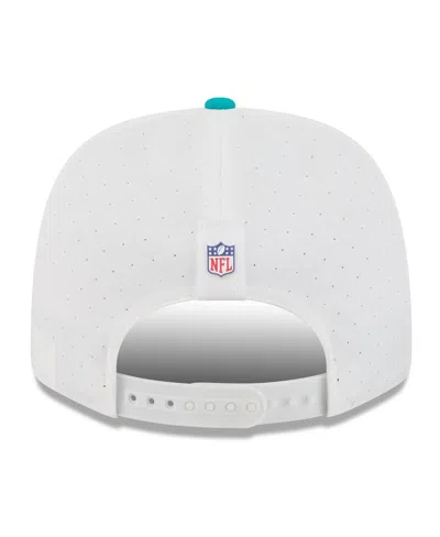 New Era Men's White/aqua Miami Dolphins 2025 Nfl Training Camp 9seventy Adjustable Hat