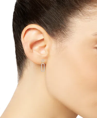 Wrapped In Love Diamond Pave Paperclip Drop Earrings (1 Ct. T.w.) In 14k Gold, Exclusively At Macy's