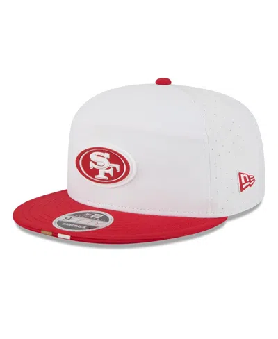New Era Men's White/scarlet San Francisco 49ers 2025 Nfl Training Camp Split Panel 9fifty Snapback Hat
