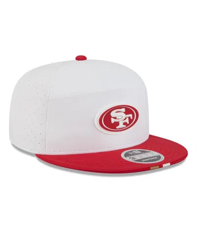 New Era Men's White/scarlet San Francisco 49ers 2025 Nfl Training Camp Split Panel 9fifty Snapback Hat