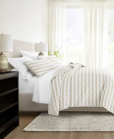 Ienjoy Home Classic Stripe Reversible 2-pc. Quilt Set, Twin/twin Xl In Neutral