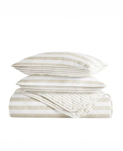 Ienjoy Home Classic Stripe Reversible 2-pc. Quilt Set, Twin/twin Xl In Neutral