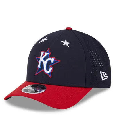 New Era Men's Navy/red Kansas City Royals 2025 Mlb All-star Game Workout 9forty M-crown Adjustable Hat