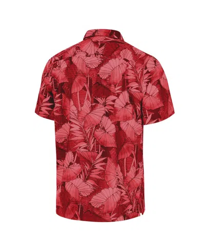 Tommy Bahama Men's Crimson Oklahoma Sooners Coast Nuevo Fronds Button-up Shirt In Red
