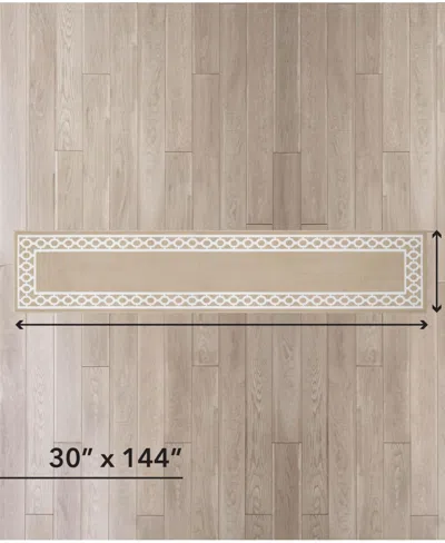 Jean Pierre New York Christine Trellis Border Tufted Runner Rug, 30" X 144"