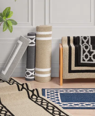 Jean Pierre New York Double Line Border Tufted Runner Rug, 30" X 144"