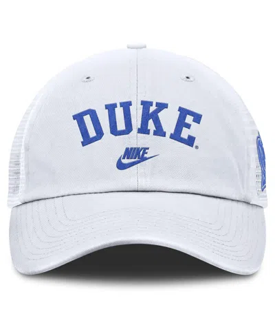 Nike Men's White Duke Blue Devils Club Legacy Adjustable Trucker Hat