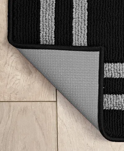 Jean Pierre New York Double Line Border Tufted Runner Rug, 30" X 144"