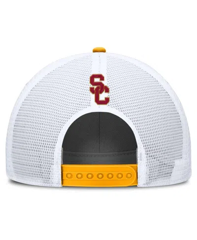 Nike Men's Gold/white Usc Trojans 2025 On-field Rise Patch Trucker Adjustable Hat