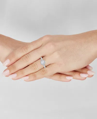 Macy's Diamond Cushion Halo Braided Shank Engagement Ring (1-1/3 Ct. T.w.) In 14k White Gold