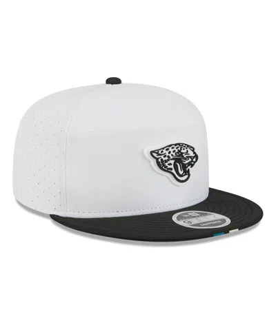 New Era Men's White/black Jacksonville Jaguars 2025 Nfl Training Camp Split Panel 9fifty Snapback Hat