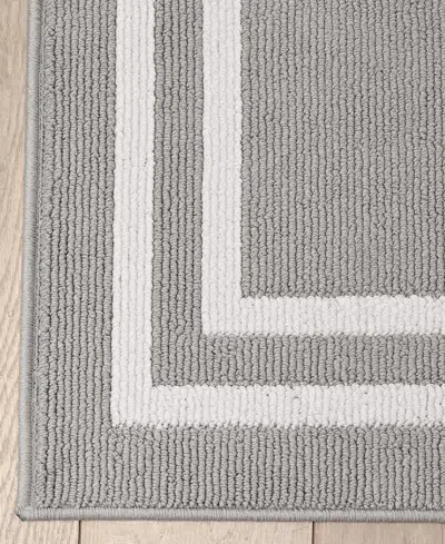 Jean Pierre New York Double Line Border Tufted Runner Rug, 30" X 120"