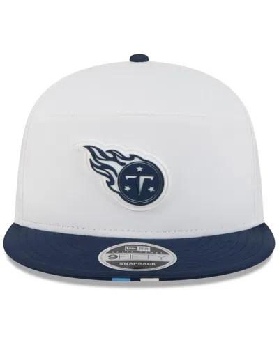 New Era Men's White/navy Tennessee Titans 2025 Nfl Training Camp Split Panel 9fifty Snapback Hat