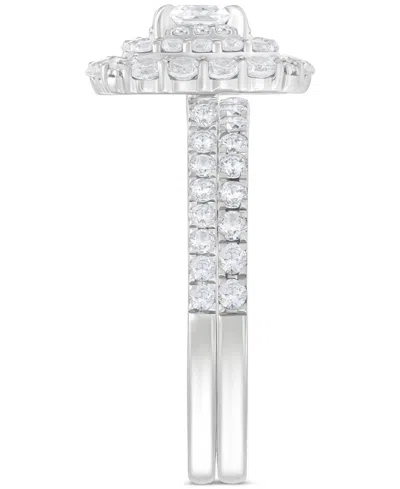 Macy's Diamond Princess Triple Halo Bridal Ring Set (1-1/2 Ct. T.w.) In 14k White Gold
