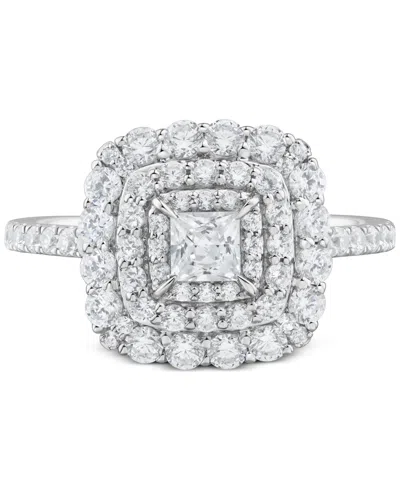 Macy's Diamond Princess Triple Halo Bridal Ring Set (1-1/2 Ct. T.w.) In 14k White Gold