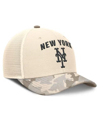 Nike Men's Natural New York Mets Camo Natural Pack Rise Adjustable Trucker Hat