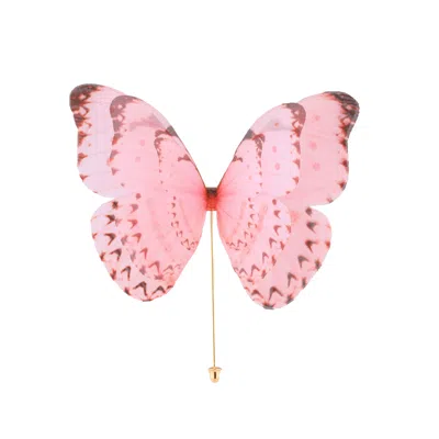 Oanasavu.creations Women's Pink / Purple / Gold Pink Silk Butterfly Brooch Pin Fairy Goddess Accessory