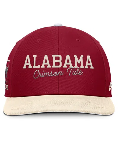 Nike Men's Crimson/cream Alabama Crimson Tide Pro Legacy Script Snapback Hat