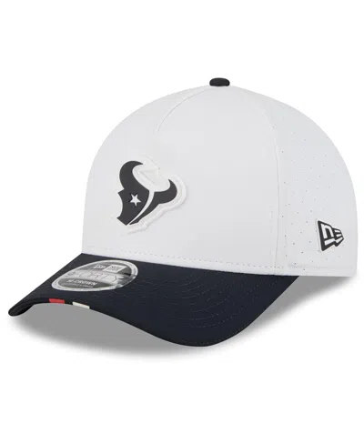 New Era Men's White/navy Houston Texans 2025 Nfl Training Camp A-frame 9forty Adjustable Hat