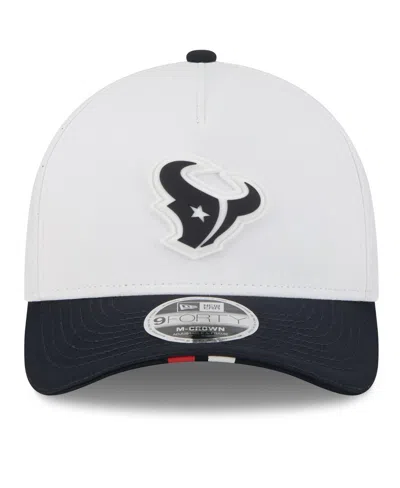 New Era Men's White/navy Houston Texans 2025 Nfl Training Camp A-frame 9forty Adjustable Hat
