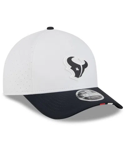 New Era Men's White/navy Houston Texans 2025 Nfl Training Camp A-frame 9forty Adjustable Hat