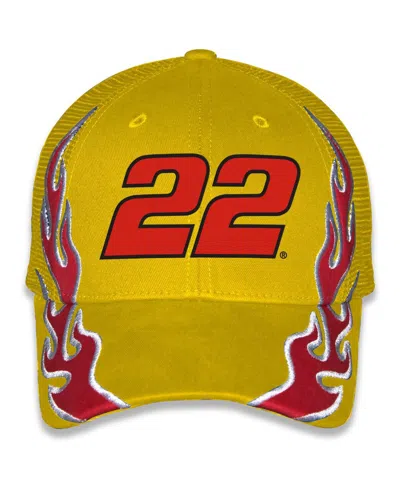 Checkered Flag Sports Men's And Women's Yellow Joey Logano Shell Pennzoil Flame Trucker Adjustable Hat