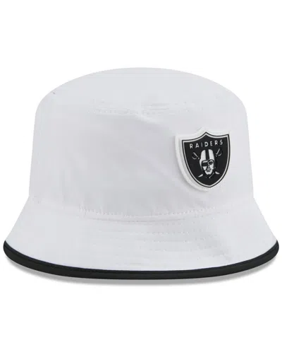 New Era Men's White Las Vegas Raiders 2025 Nfl Training Camp Stretch Bucket Hat