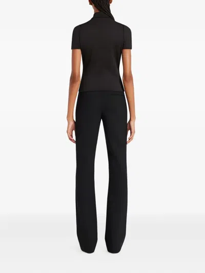 Courrèges Zip-up Short-sleeve Top In Black