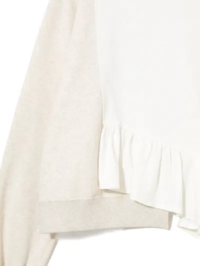 Undercover Asymmetrical Ruffled Sweatshirt In Neutral