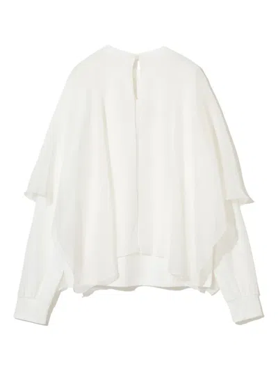 Undercover Layered Flutter-sleeve Sweatshirt In White
