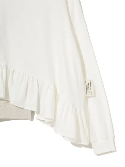 Undercover Asymmetrical Ruffled Sweatshirt In Neutral