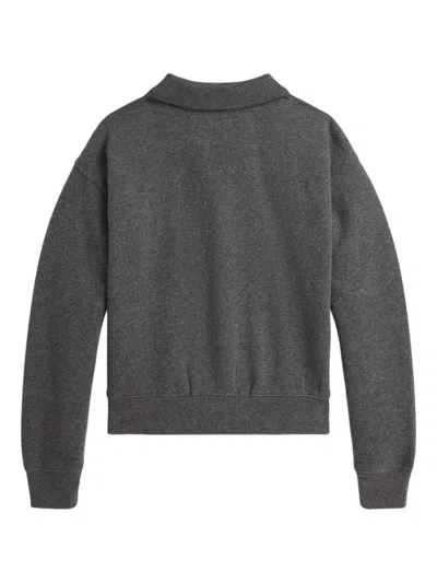 Polo Ralph Lauren Polo Knit-collar Sweatshirt In Gray