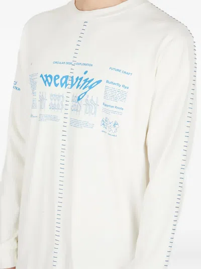 Space Available Graphic-print Long-sleeved T-shirt In White