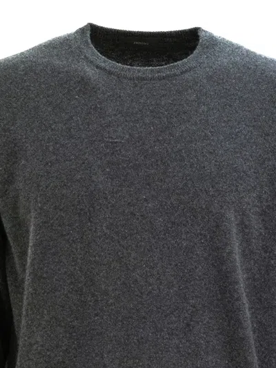 Zanone Round-neck Wool-cashmere Sweater In Gray