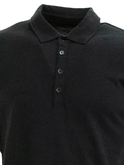 Majestic Long-sleeve Button-up Shirt In Black