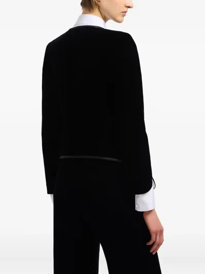 Emporio Armani Velvet Tassel-embellished Jacket In Black