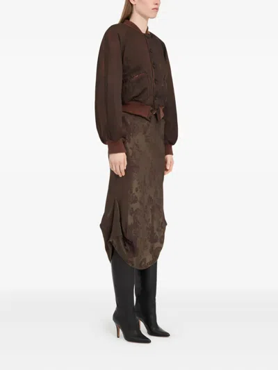 Mm6 Maison Margiela Button-up Bomber Jacket In Brown
