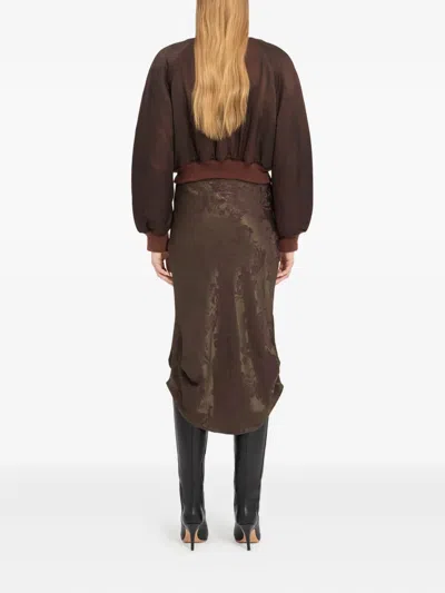 Mm6 Maison Margiela Button-up Bomber Jacket In Brown