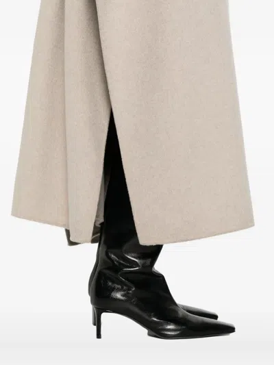 Nanushka Wool-silk Belted Coat In Neutral