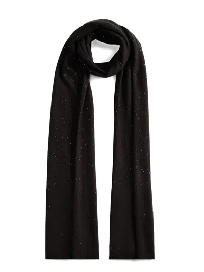 Fabiana Filippi Lightweight Long Rectangular Scarf With Sparkling Finish In Black